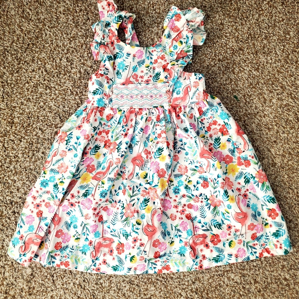 Flamingo floral dress